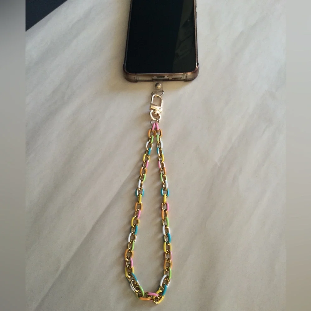 Pastel Multi-Color Chain Phone Wrist Strap